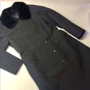 Etcetera Black Waffle Trench Coat